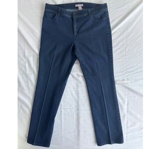 Chico's Jeans Womens 2.5 Regular Dark Wash Embroidered Pockets Stretch Denim